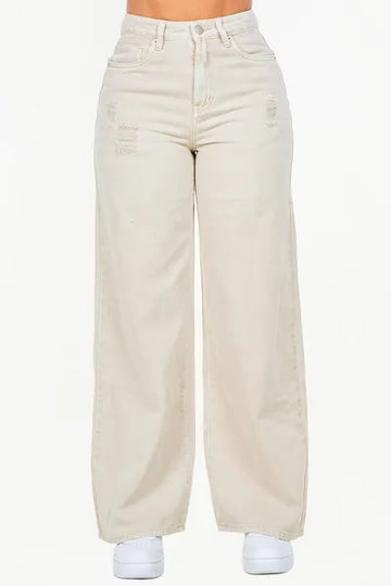 Jean large taille haute American Bazi effet vieilli