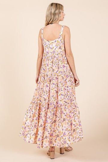 Robe longue empire sans manches à imprimé floral Mittoshop