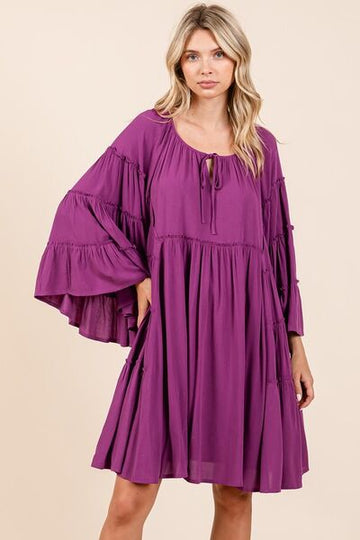 Robe à volants et manches cloches Mittoshop