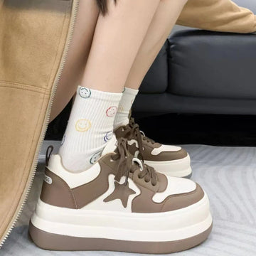 Round Toe Platform Sneakers