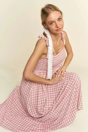 Davi & Dani Smocked Sleeveless Maxi Cami Dress