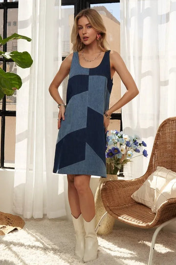 ADORA Pin Stripes Ruffled Mini Dress