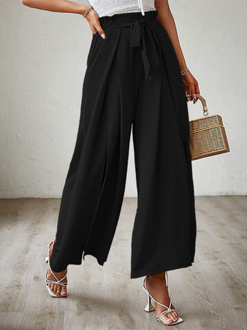 Pantalon large à fente nouée