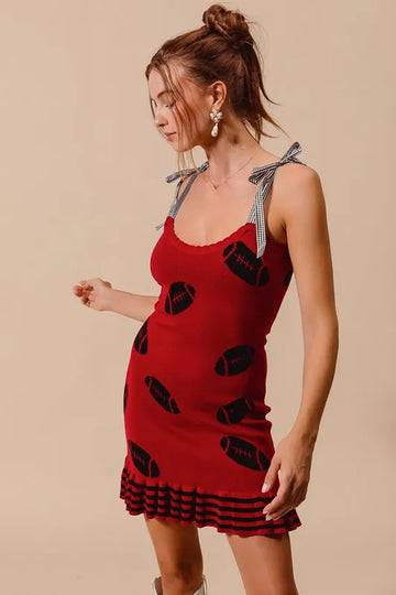 SO ME Gameday Football Knitted Mini Dress