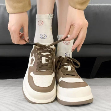 Round Toe Platform Sneakers