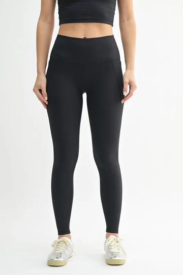 MONO B Soft Ribbed High Waisted Leggings