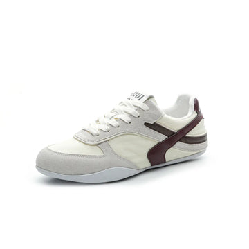 Lace Up Round Toe Contrast Flat Sneakers