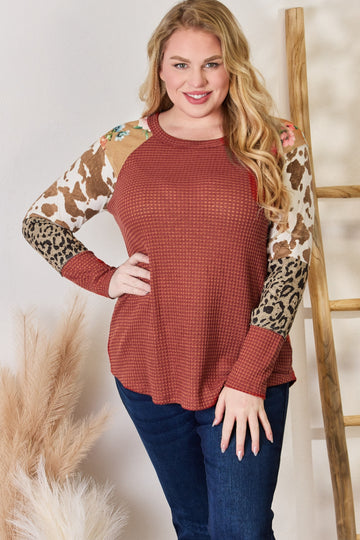 Chemisier en maille gaufrée léopard grande taille Hailey & Co