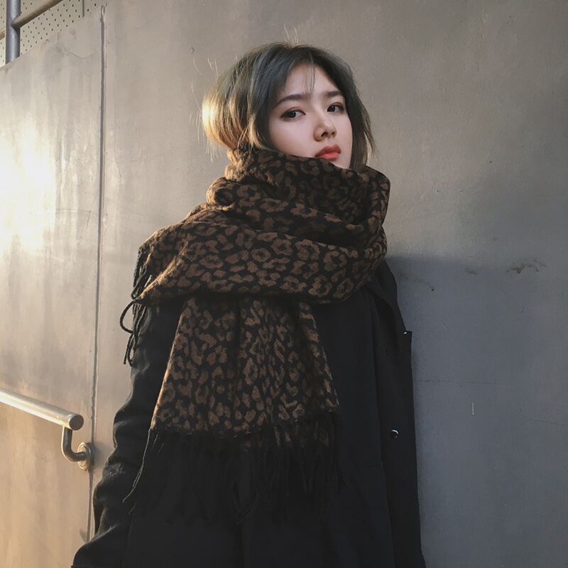 Thick Warm Shawl Leopard Print Scarf