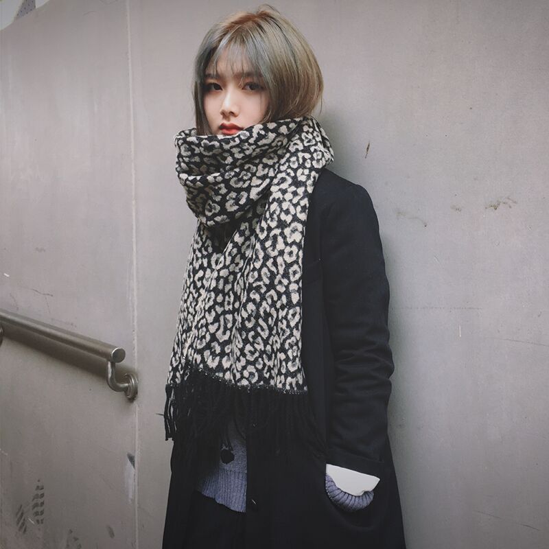 Thick Warm Shawl Leopard Print Scarf