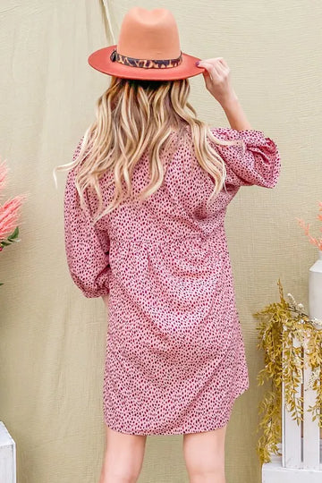 And The Why Leopard Print Baby Doll Mini Dress