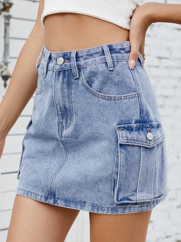Jupe cargo en jean