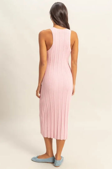 HYFVE Round Neck Bodycon Ribbed Knit Dress