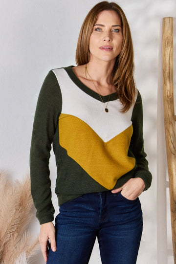 Chemisier col V colorblock grande taille Hailey & Co