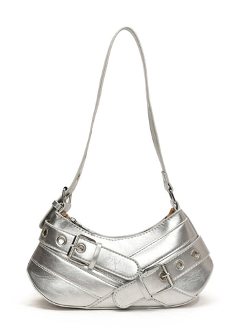 PU Leather Buckle Shoulder Bag
