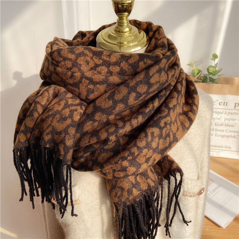 Thick Warm Shawl Leopard Print Scarf