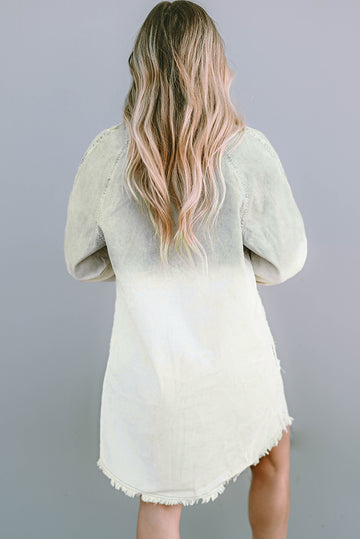 Robe en jean bicolore à ourlet brut