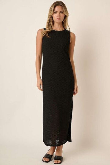 Robe sans manches à col rond et fente latérale Mittoshop