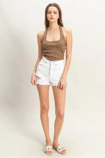 HYFVE Mineral Wash Halter Neck Everyday Top