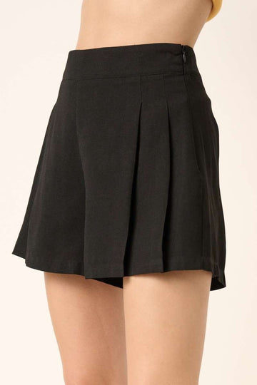 Short plissé à fermeture éclair invisible sur le côté Mittoshop