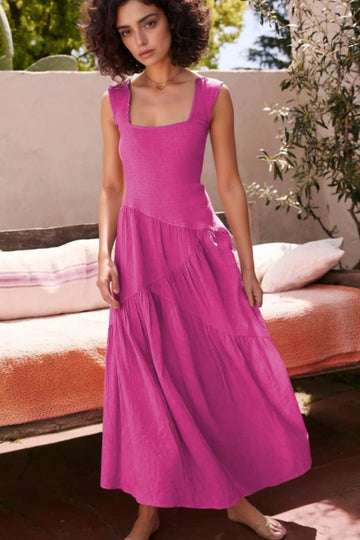 Square Neck Wide Strap Dress