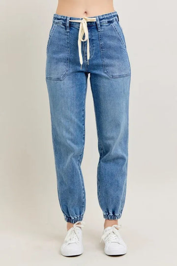 Judy Blue Full Size High Waist Denim Jogger Plus Size