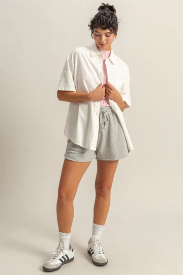 HYFVE Short Sleeve Button Down Oversized Shirt