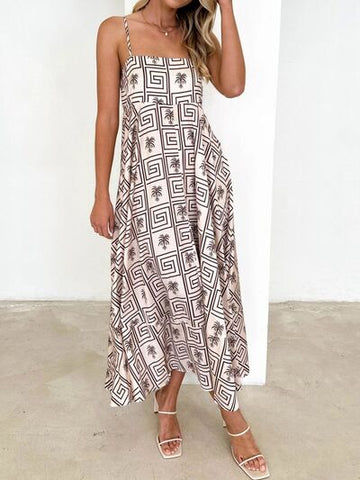 Robe caraco imprimée à col carré