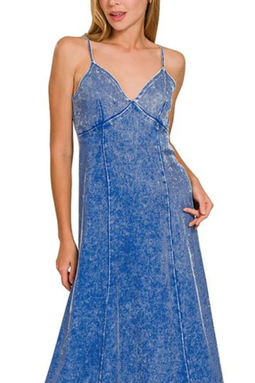 Zenana Tencel Mineral Washed Maxi Dress