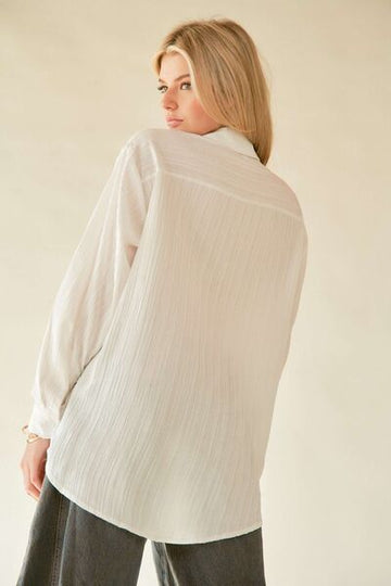 Chemise boutonnée en jacquard froissé Davi & Dani 