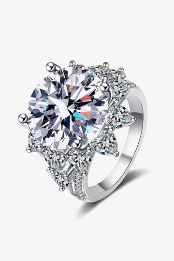 Bague en forme de fleur avec moissanite de 10 carats