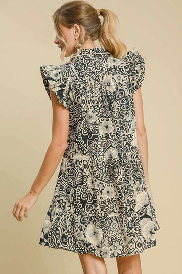 Robe babydoll Umgee à volants et manches courtes, grande taille