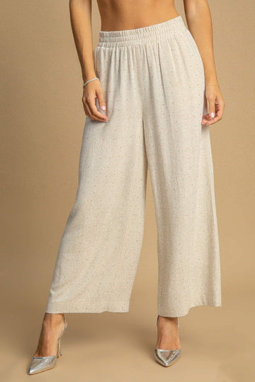 Pantalon en lin à ornements taille haute Umgee, grande taille