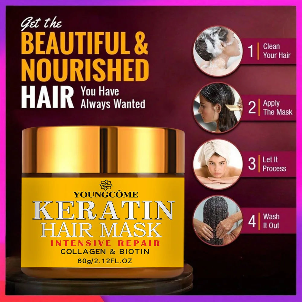 Miracle Hair Repair Mask with Biotin, Collagen & Keratin – Restores & Nourishes