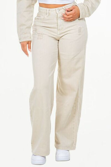 Jean large taille haute American Bazi effet vieilli