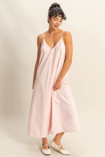 HYFVE Dyed V-Neck Loose Dress