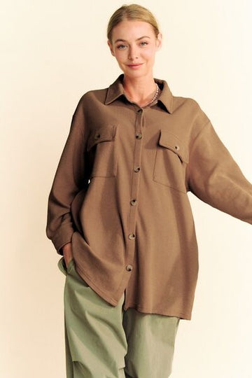 Chemise boutonnée en tricot gaufré Davi & Dani