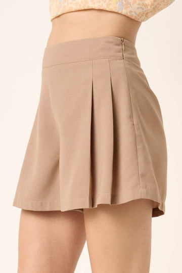 Short plissé à fermeture éclair invisible sur le côté Mittoshop