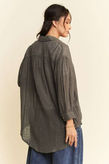 Chemise boutonnée à poche poitrine haute et basse Davi & Dani
