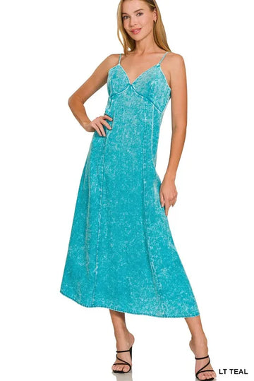Zenana Tencel Mineral Washed Maxi Dress