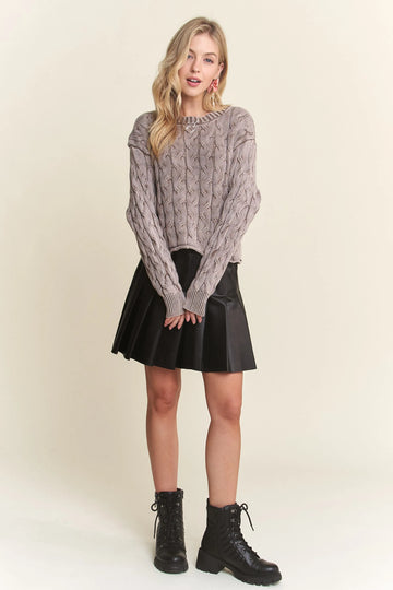 ADORA Cut Edge Detail Mineral Washed Sweater