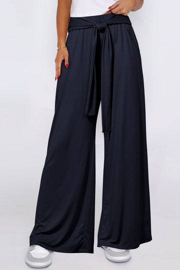 Pantalon large noué avec poches