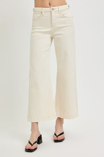 Jean bootcut court gainant taille haute RISEN grande taille