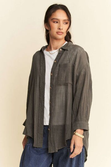 Chemise boutonnée à poche poitrine haute et basse Davi & Dani