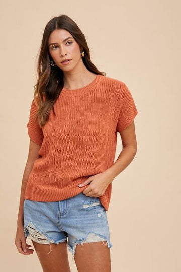 Pull à manches courtes et col rond Annie Wear