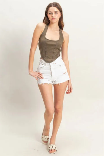 HYFVE Mineral Wash Halter Neck Everyday Top