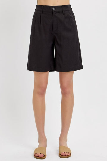 Short taille haute plissé sur le devant RISEN