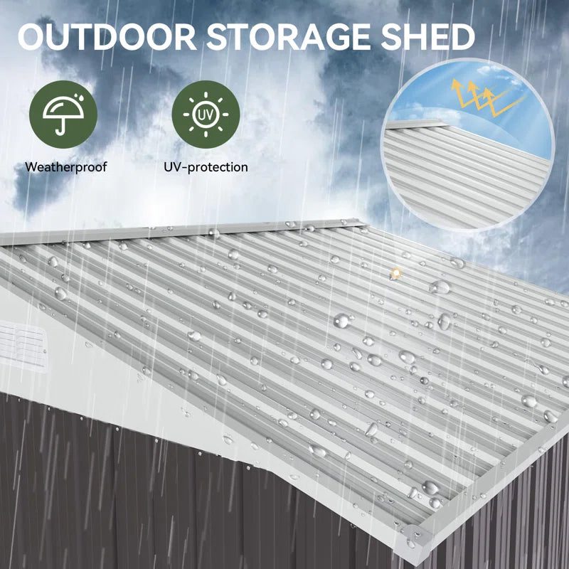 10 ft. W x 8 ft. D Metal Storage Shed - Image 5