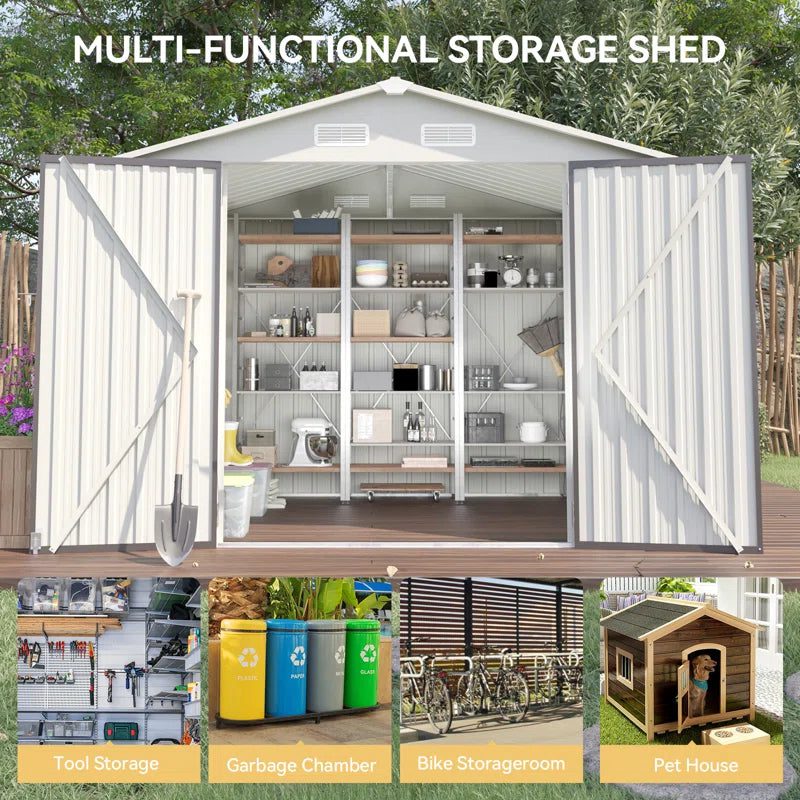 10 ft. W x 8 ft. D Metal Storage Shed - Image 6
