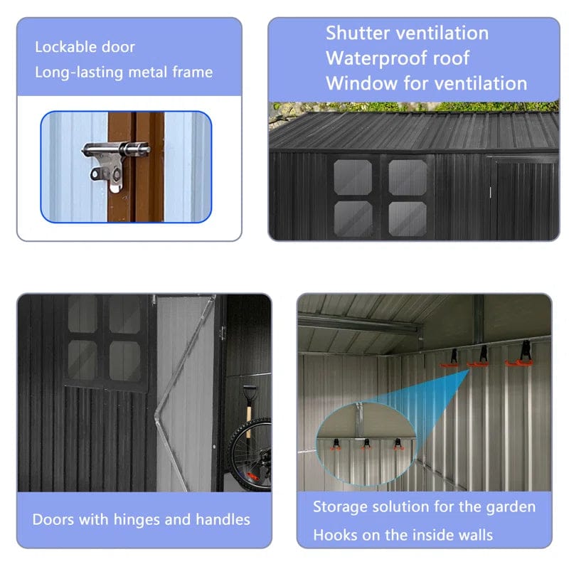 10 ft. W x 8 ft. D Metal Tool Shed - Image 4